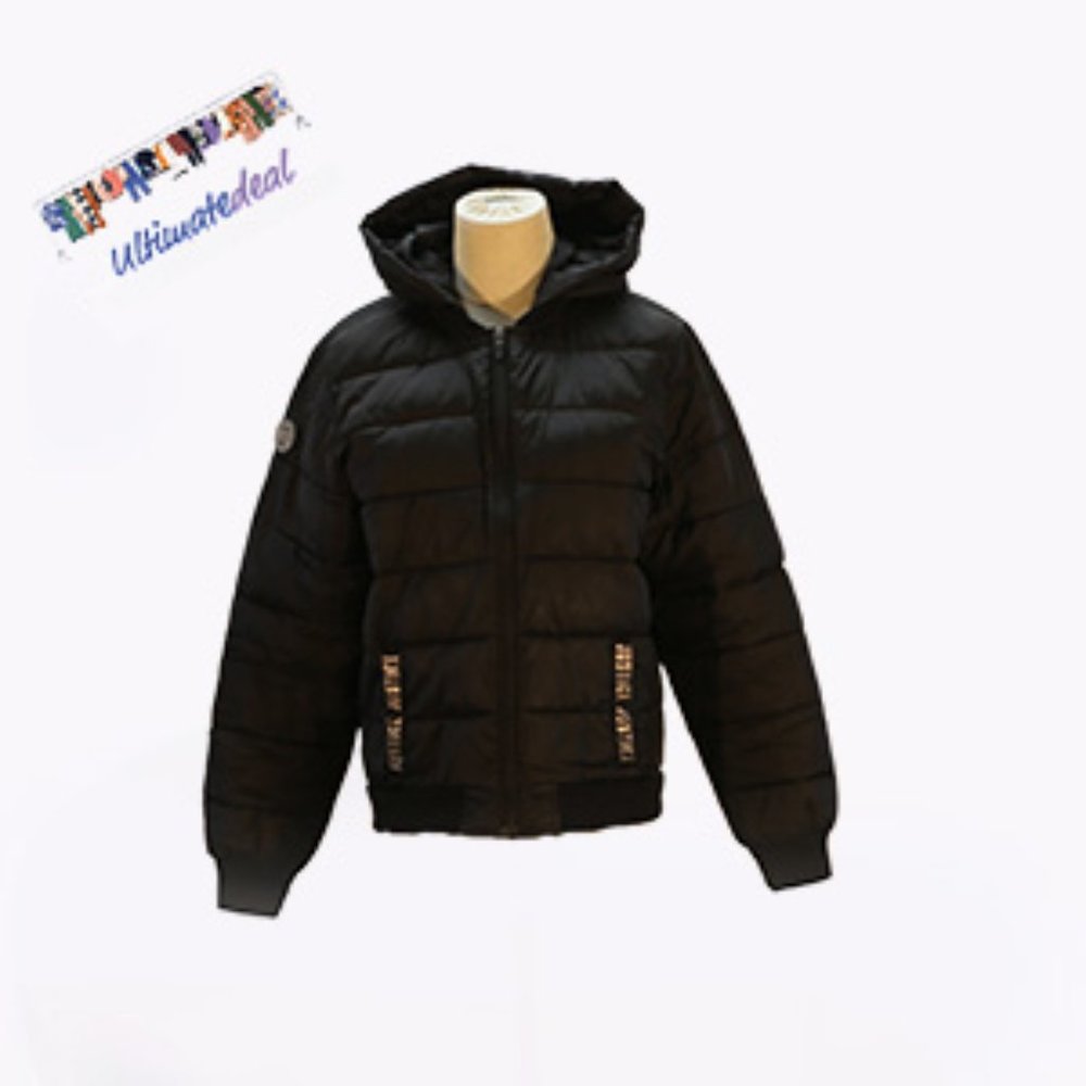 Girls Justice lightweight Puffer Jacket Black Size 18/20 EUC